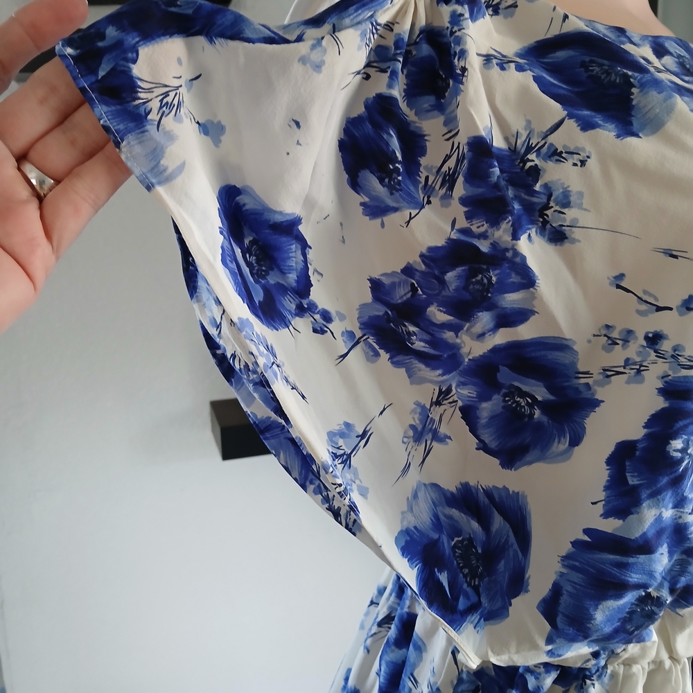 Alice + Olivia Blue Floral Midi Dress - Picture 9 of 12